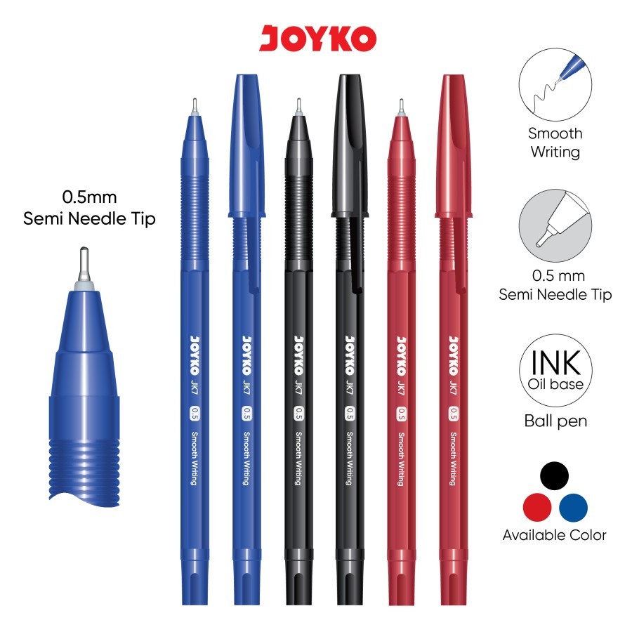 

Pen Ball Pen Pena Joyko JK7 0.5 mm, Per Lusin
