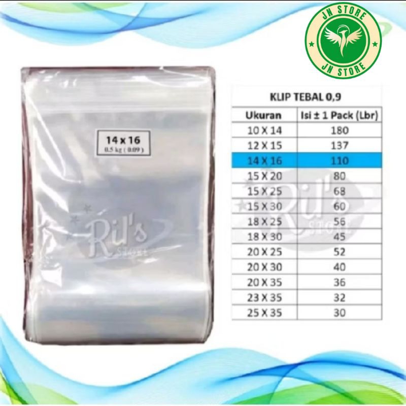 

KLIP TEBAL 14X16 / PP KAKU BENING / 90 micron / 14X16 cm / Snack / Keripik / ZIPLOCK