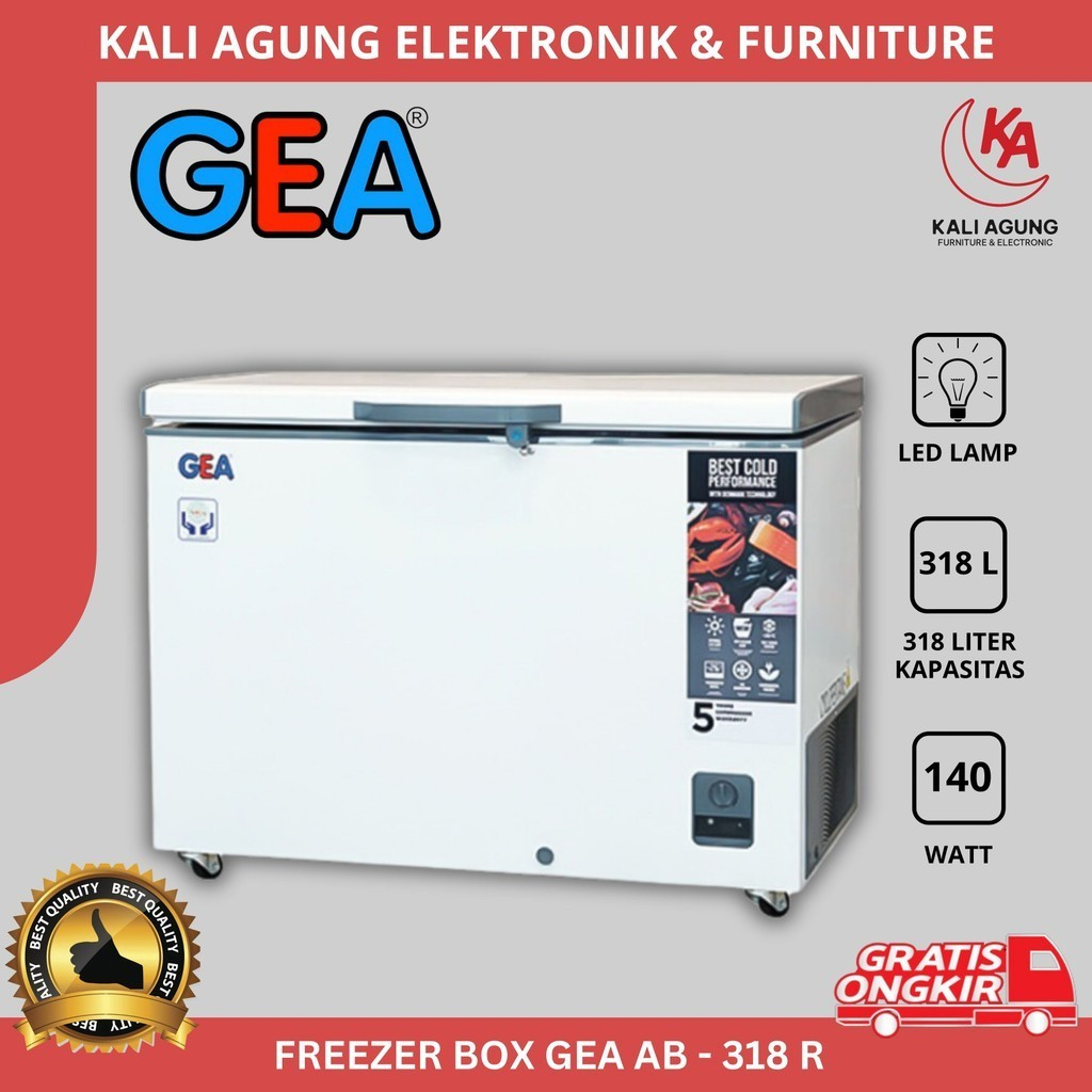 FREEZER BOX GEA 300 LITER / AB 318 / CHEST FREEZER / FREE ONGKIR SERANG KOTA
