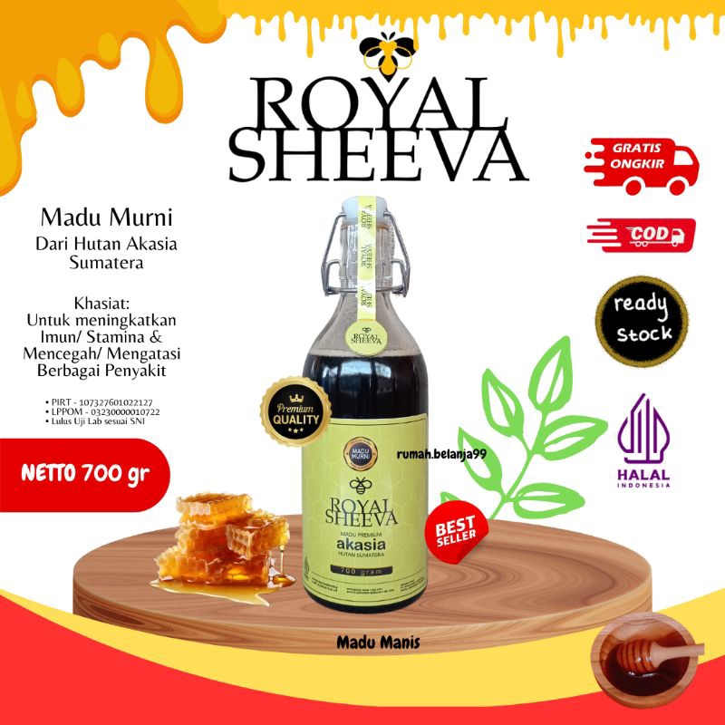 

madu murni royal sheeva madu premium hutan akasia sumatera 700 gr halal mui lulus uji lab