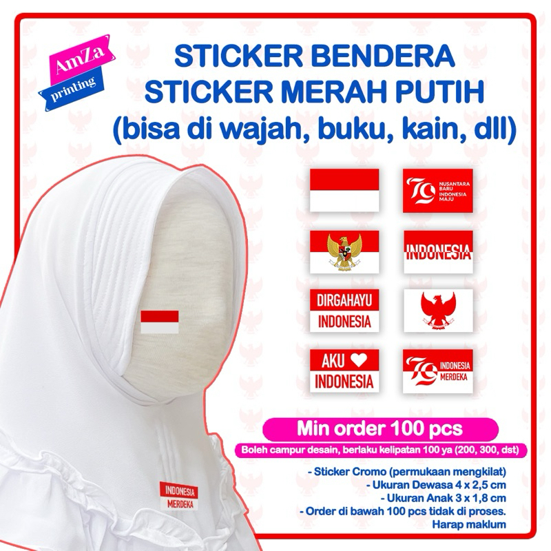 

Sticker Bendera Merah Putih RI Murah Sticker Wajah 17 Agustus Indonesia