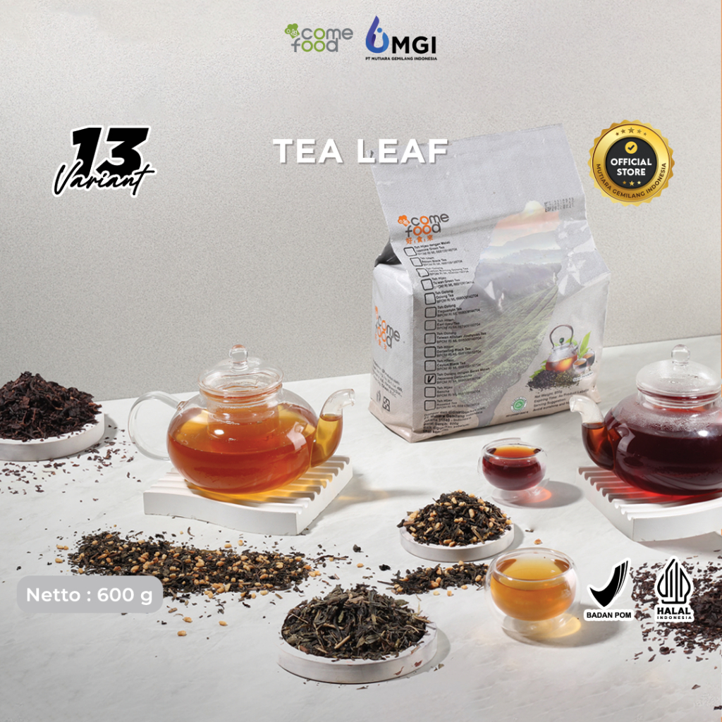 

Comefood Daun Teh Premium Tea Leaf 600g - Teh Hitam, Teh Hijau, Teh Oolong PT MGI ( Mutiara Gemilang Indonesia Bandung)