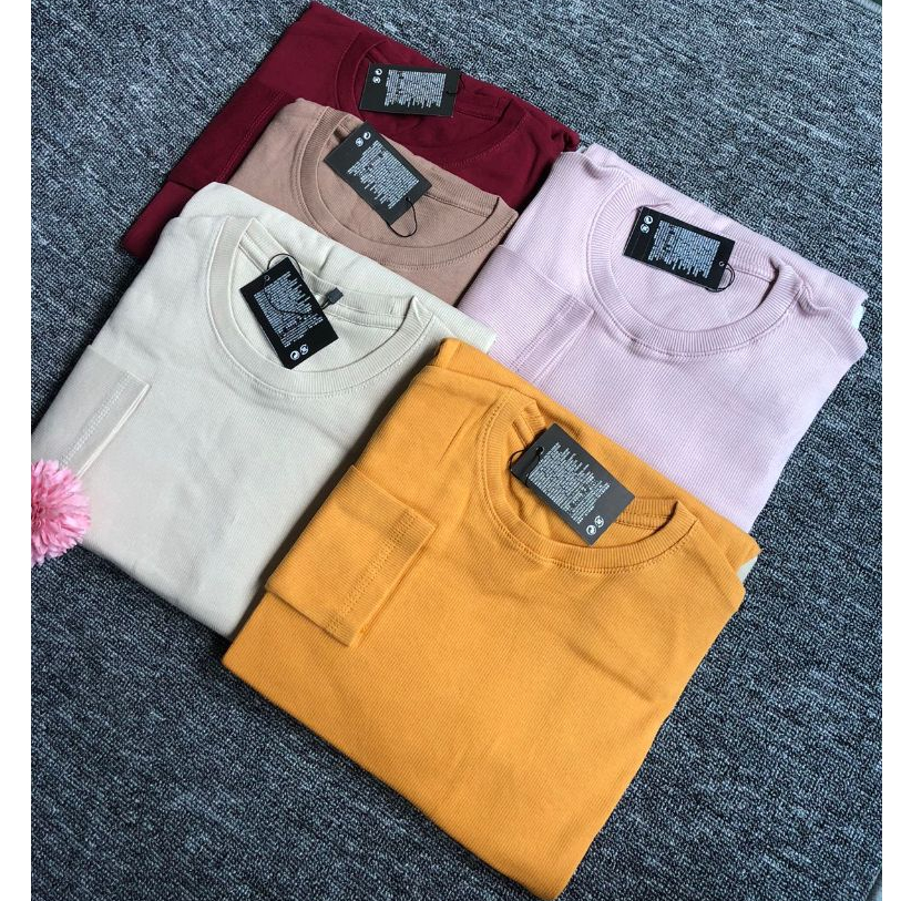 Kaos Rib Premium / Kaos Grosir / Kaos Rib Premium Tebal / Kaos Lengan Panjang Termurah