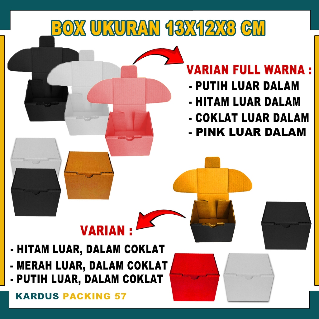 

Box 13x12x8 Cm / Lipat Depan / Box Mini / Accesories / Kardus Polos