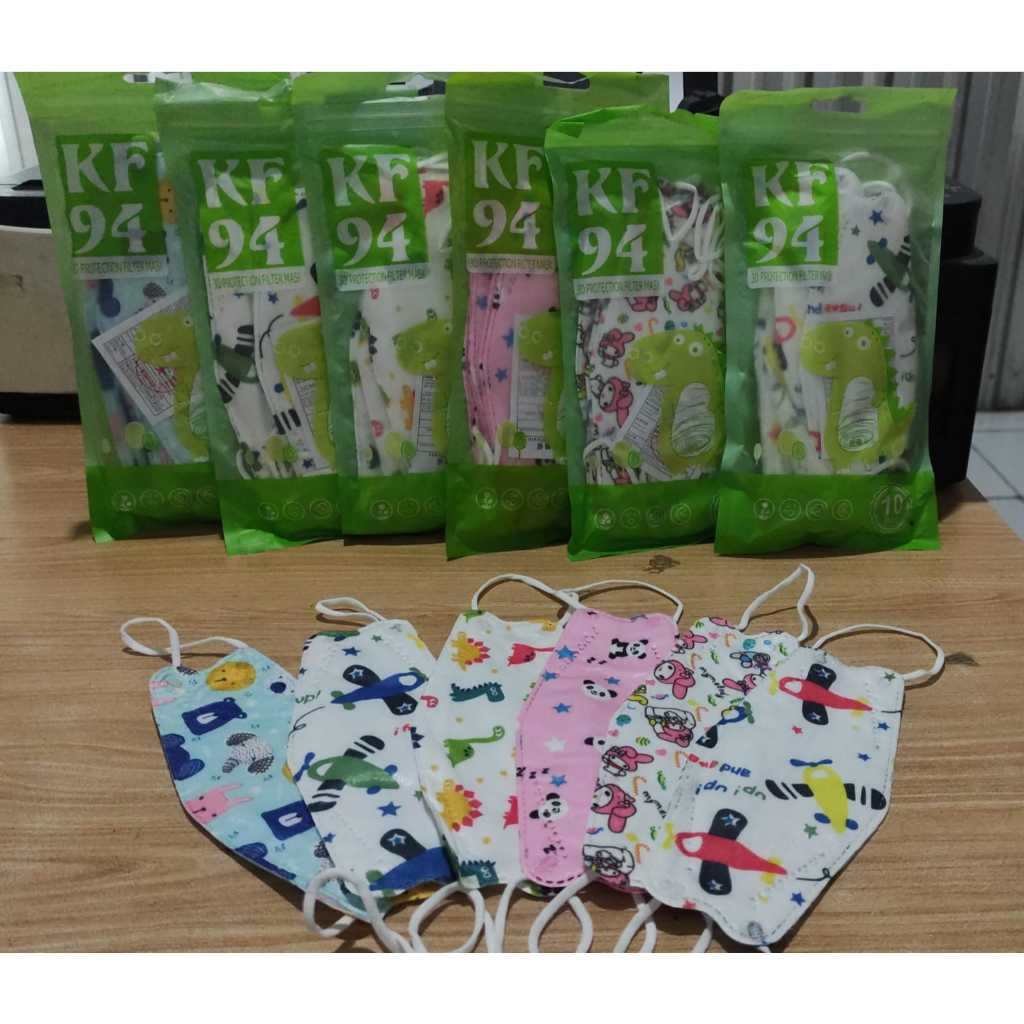MASKER KF94 ANAK MOTIF PACK DINO ISI 10PCS
