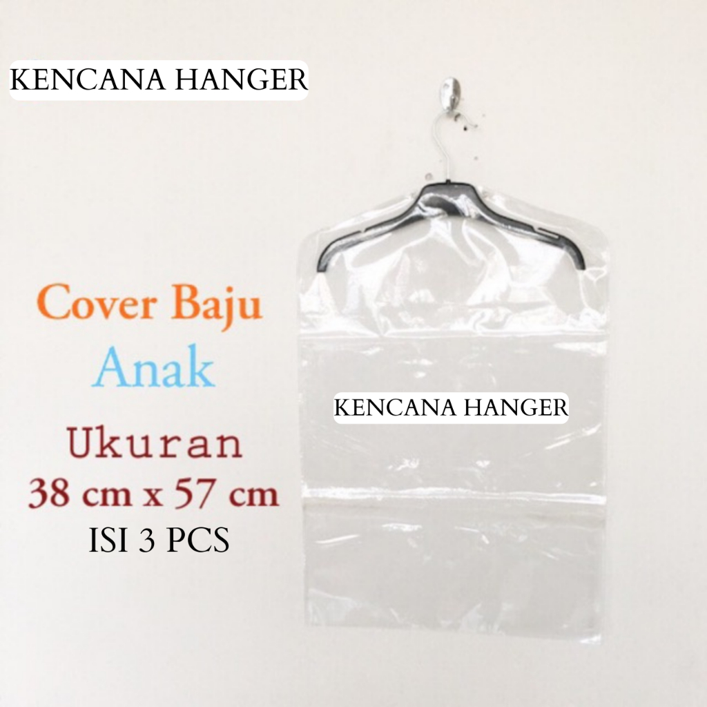 Plastik Pelindung Baju Mika Anak Ukuran 38,5 Cm x 57 Cm / Cover Mika Baju Tebal Anak Bening