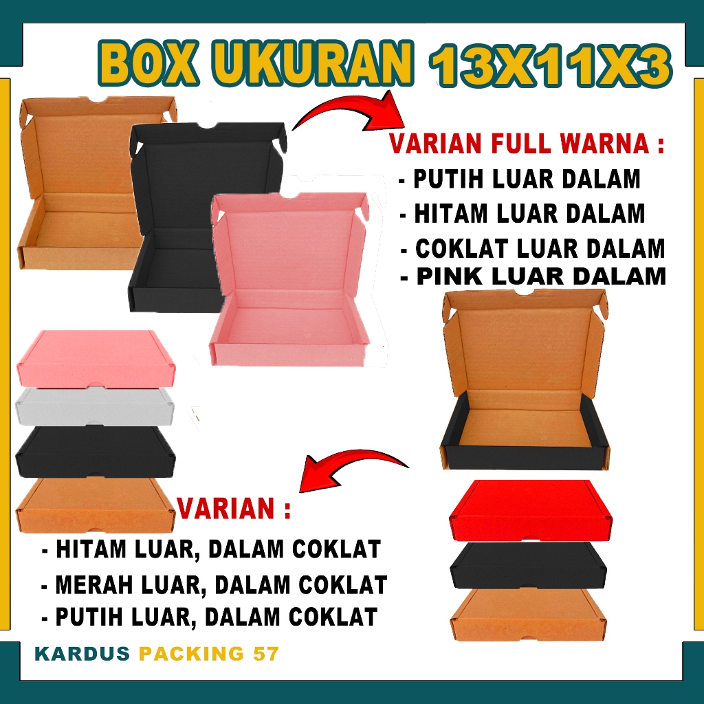 

(PAKET 50PCS) 13x11x3 LS Cm/Box Accesories/Box Dompet /Box Lipat Samping