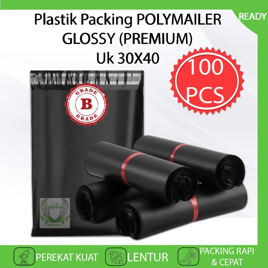 

Plastik Packing POLYMAILER Packing Baju Olshop Uk 30 X 40 Isi 100 PCS GLOSSY PREMIUM Kantong Pelastik Amplop Onlineshop