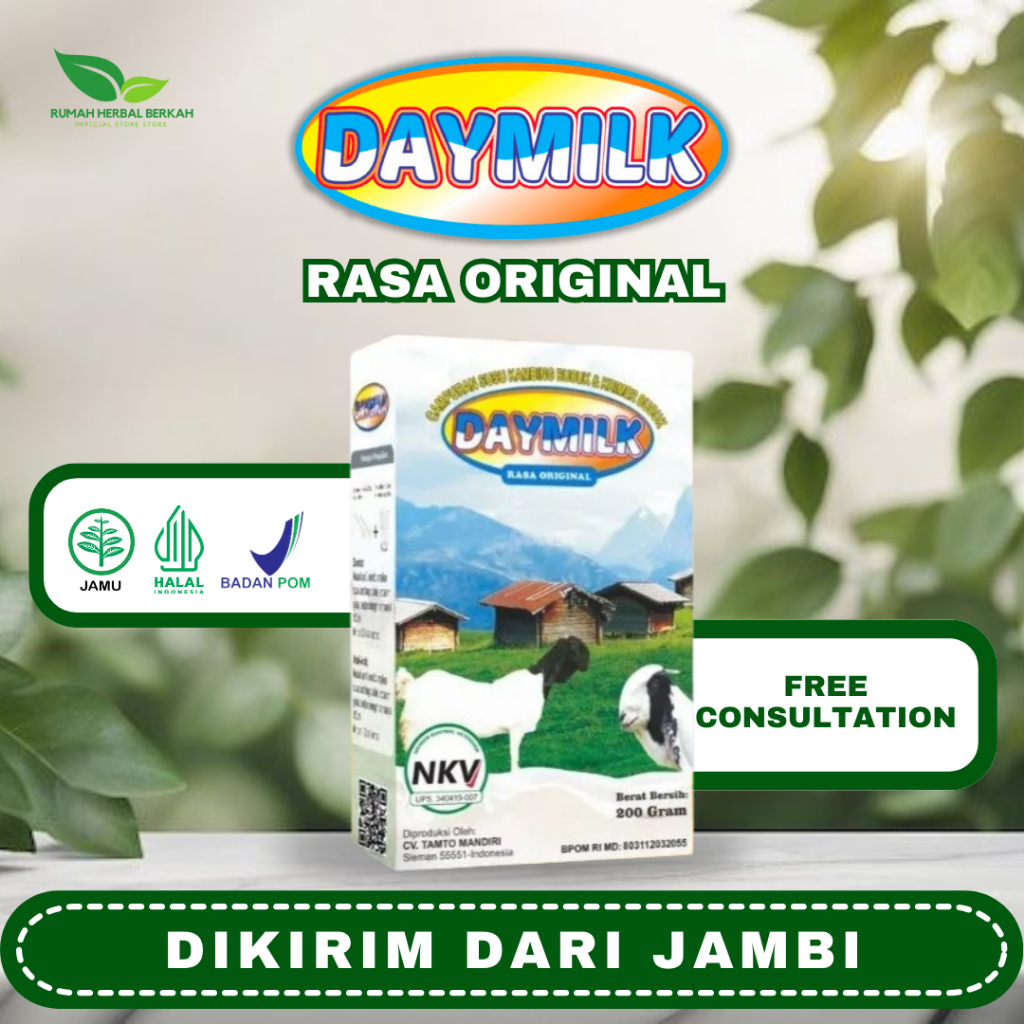 

Daymilk - Susu Kambing Etawa Cegah Osteoporosis, Atasi Nyeri Sendi, Rematik, Jaga Kesehatan Tulang dan Sendi, Asam Urat, Sesak Napas dan Gangguan Pernapasan, Manambah Imunitas Tubuh, Aman Busui dan Bumil - 200 Gram HALAL Jambi