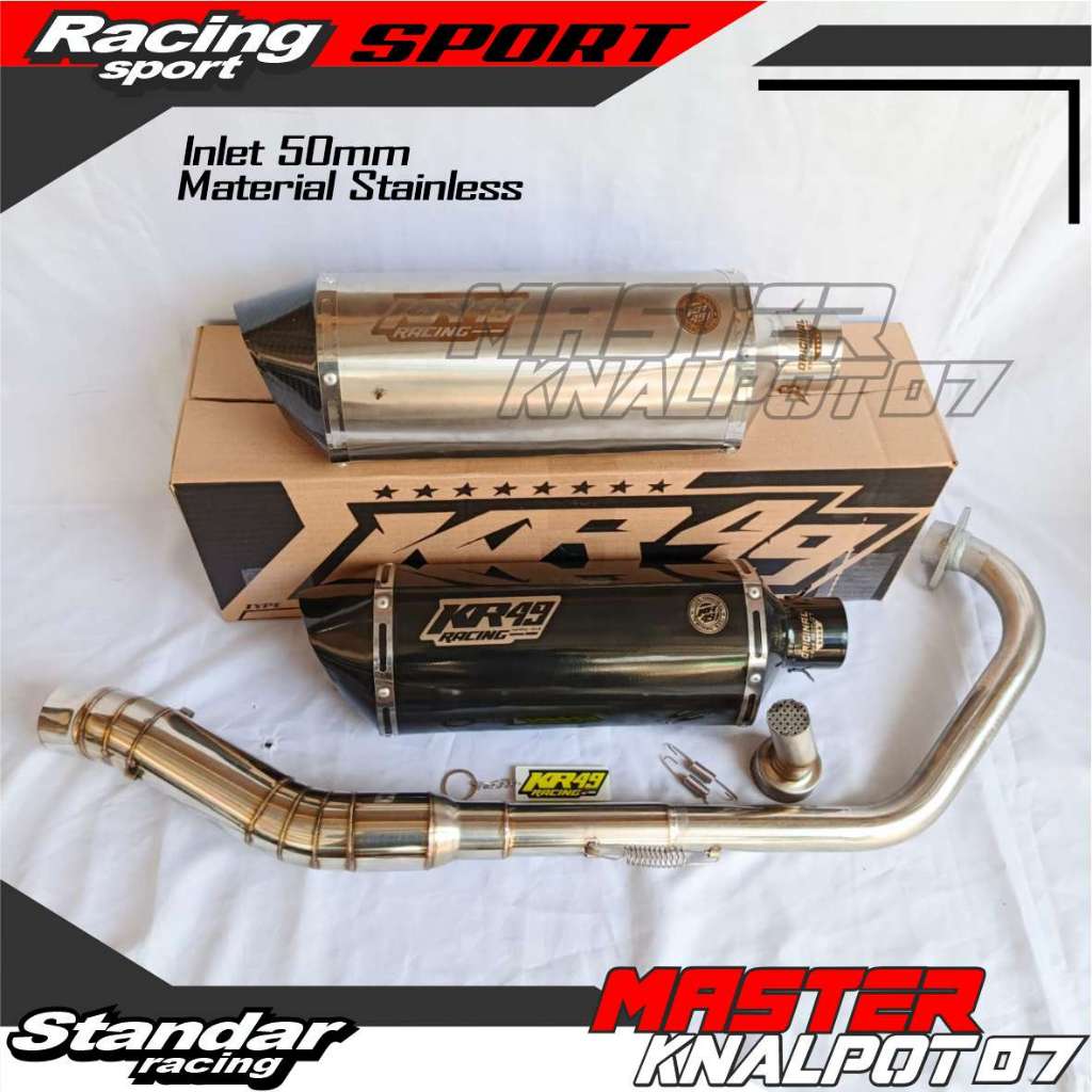 KNALPOT RACING ORIGINAL  KR49  MODE AKRAPOVIC UNTUK MOTOR VIXION SATRIA FU CBR R15  BISON CB MEGAPRO