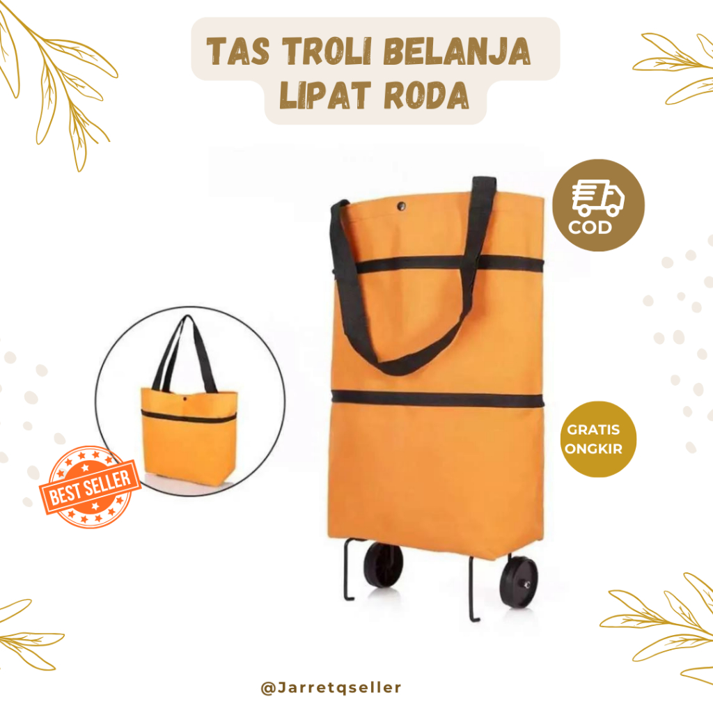 🆕 Tas Belanja Lipat Roda Serbaguna || Tas belanja troli Tas Troli lipat Tas Belanja Roda || Random