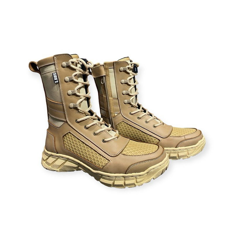 Sepatu satpol pp terbaru sepatu pdl gurun kulit cream 9 inc