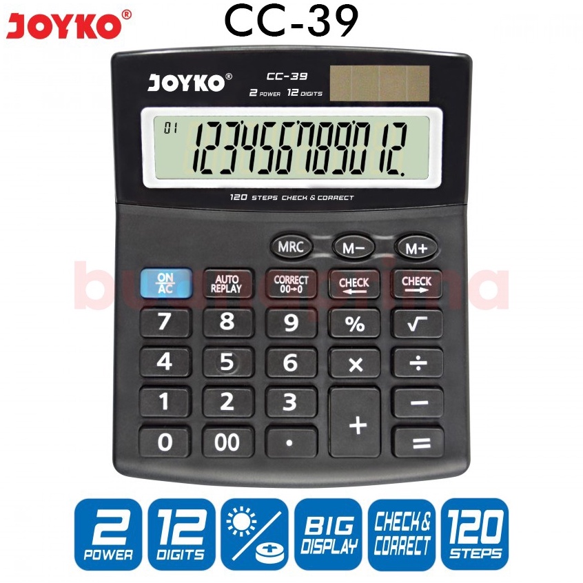 

KODE F42W Kalkulator Joyko 12 Digits Kecil Check Correct Calculator CC39 Calkulator