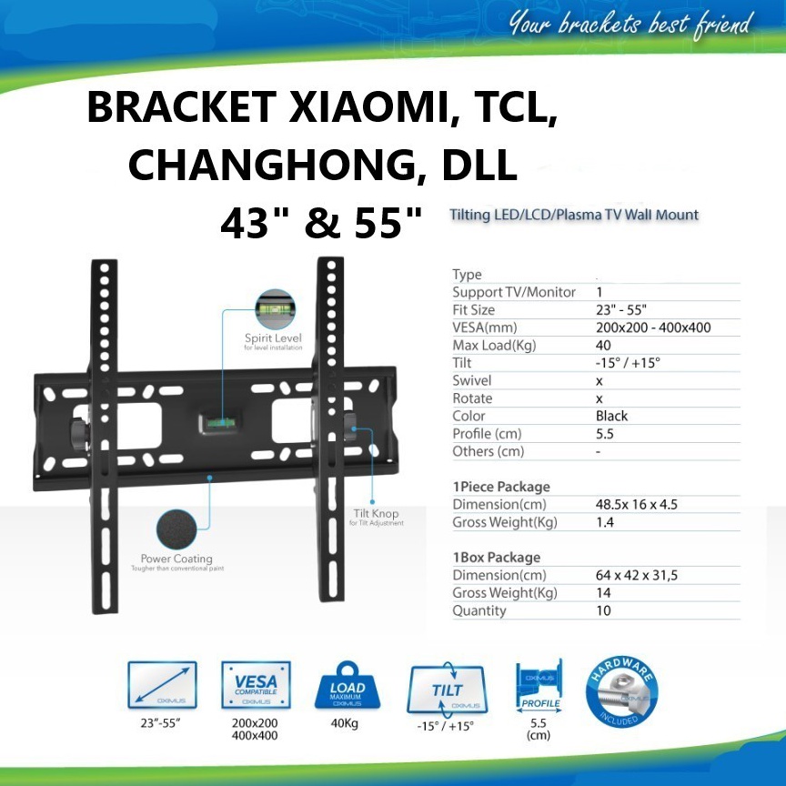 Bracket TV Xiaomi Ukuran 43 inch dan 55 inch a O7G3