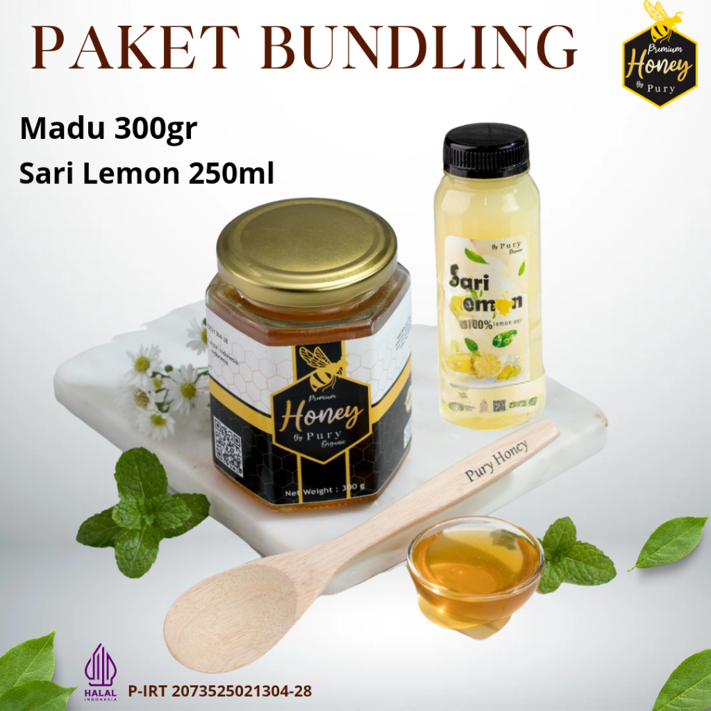 

[Pury] Paket Bundling Madu 300 gr + Sari Lemon 250 ml Paket Diet Hemat Detox