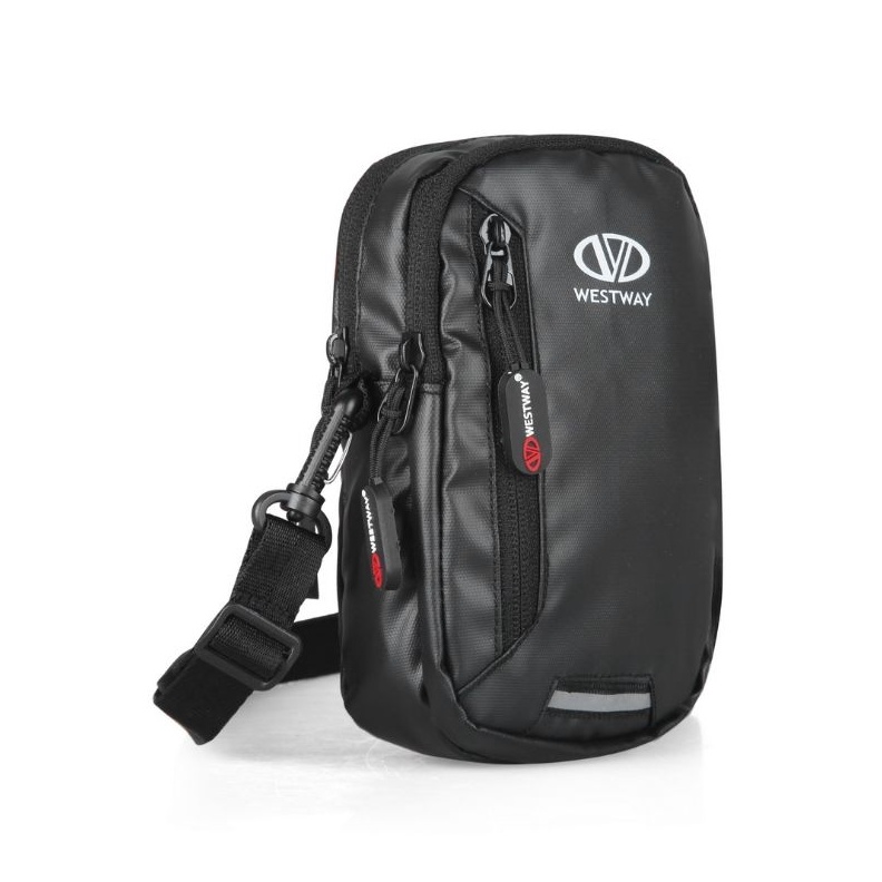 KODE O9P Hp Case Tas HP Android Banyak saku  Dompet Hp  Tas Selempang Pouch Bag Hitam  Tas Pinggang 