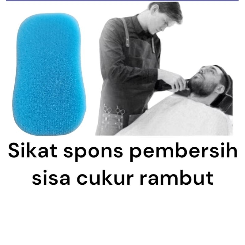 sikat spons pembersih sisa sisa rambut cukur pangkas barbershop