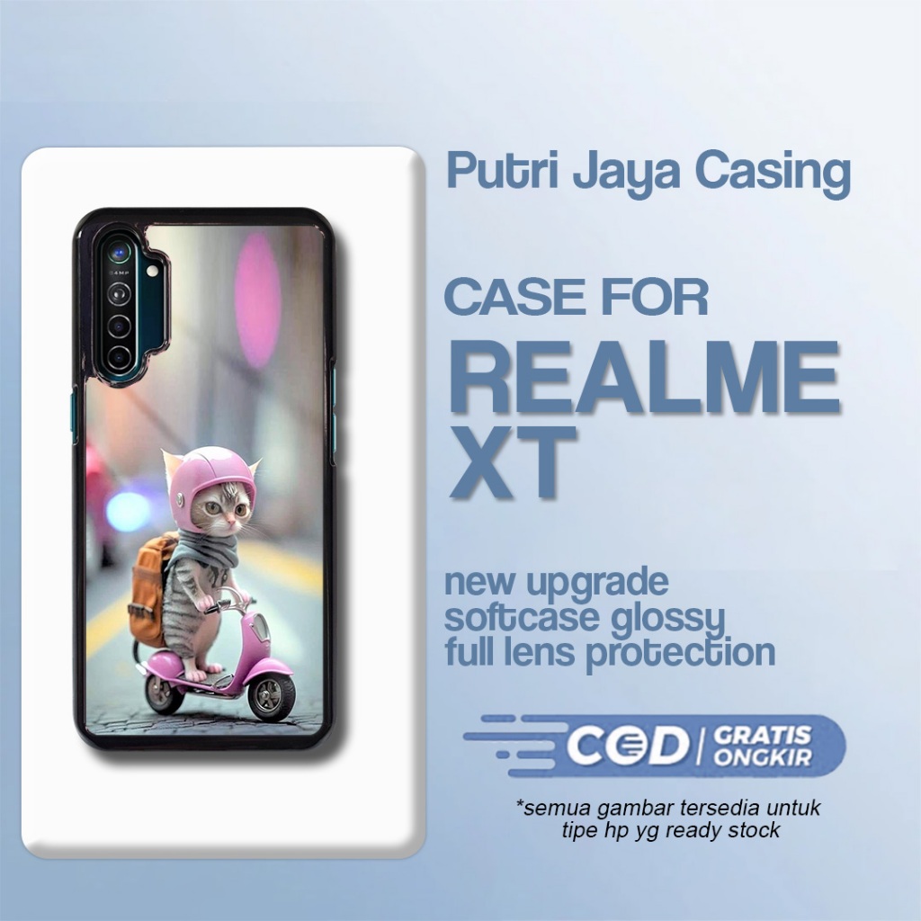 Case Realme XT Terbaru - Casing Realme XT - Motif Cat sepeda - Hardcase Premium Glossy - Softcase Hp