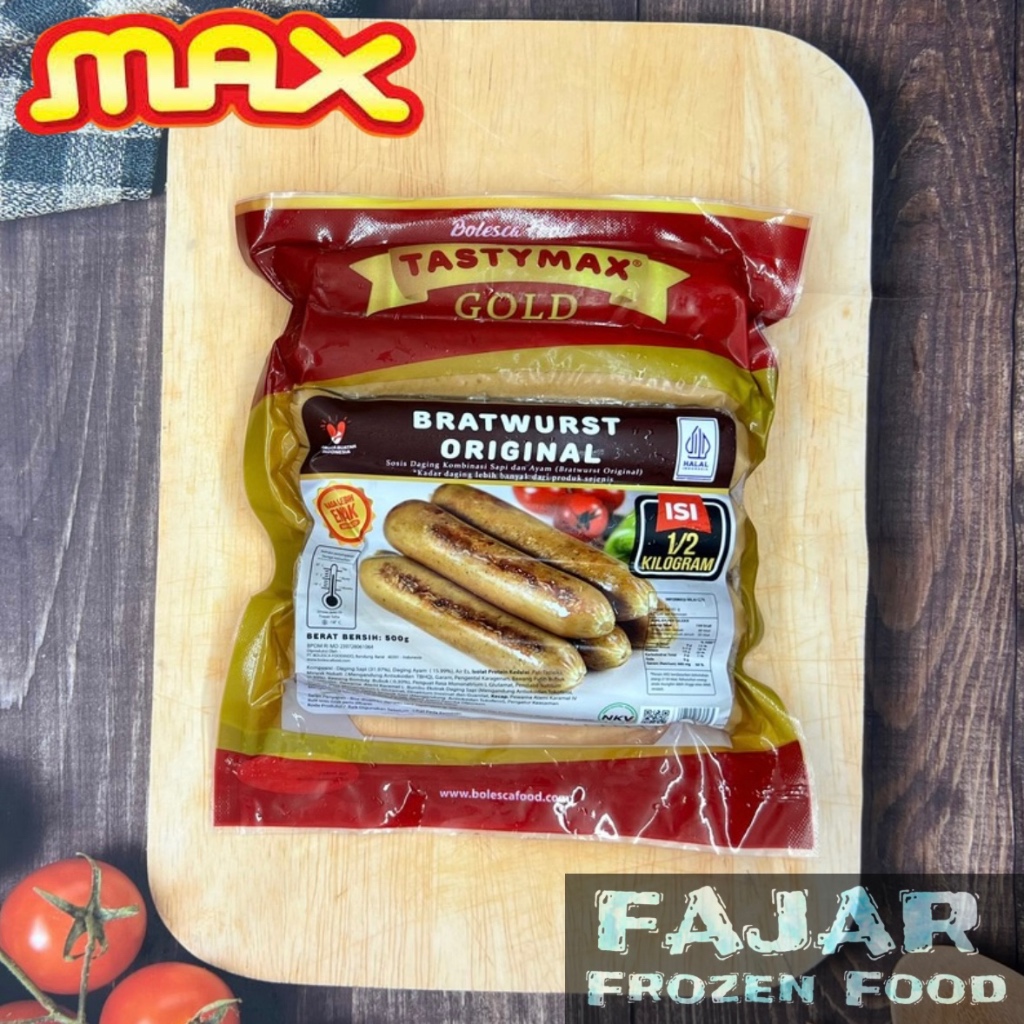 

TASTY MAX SOSIS BRATWURST ORIGINAL 500gr ISI 6 PCS | TASTY MAX SOSIS DAGING SAPI DAN AYAM 500gr ISI 6PCS