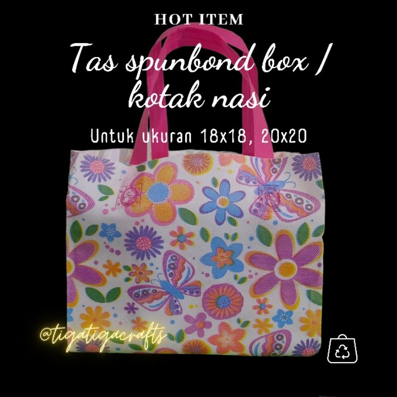 PRINTING SATUAN tas spunbond kotak nasi 20x20 18x18 tas kotak nasi tasyakuran tas box nasi printing 