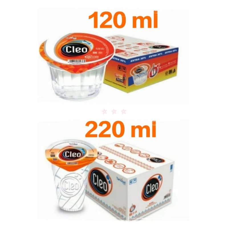 

CLEO CUP 220 ml /120 ml ( 1 dus isi 40 pcs ) Bisa Kirim Ke luar Kota