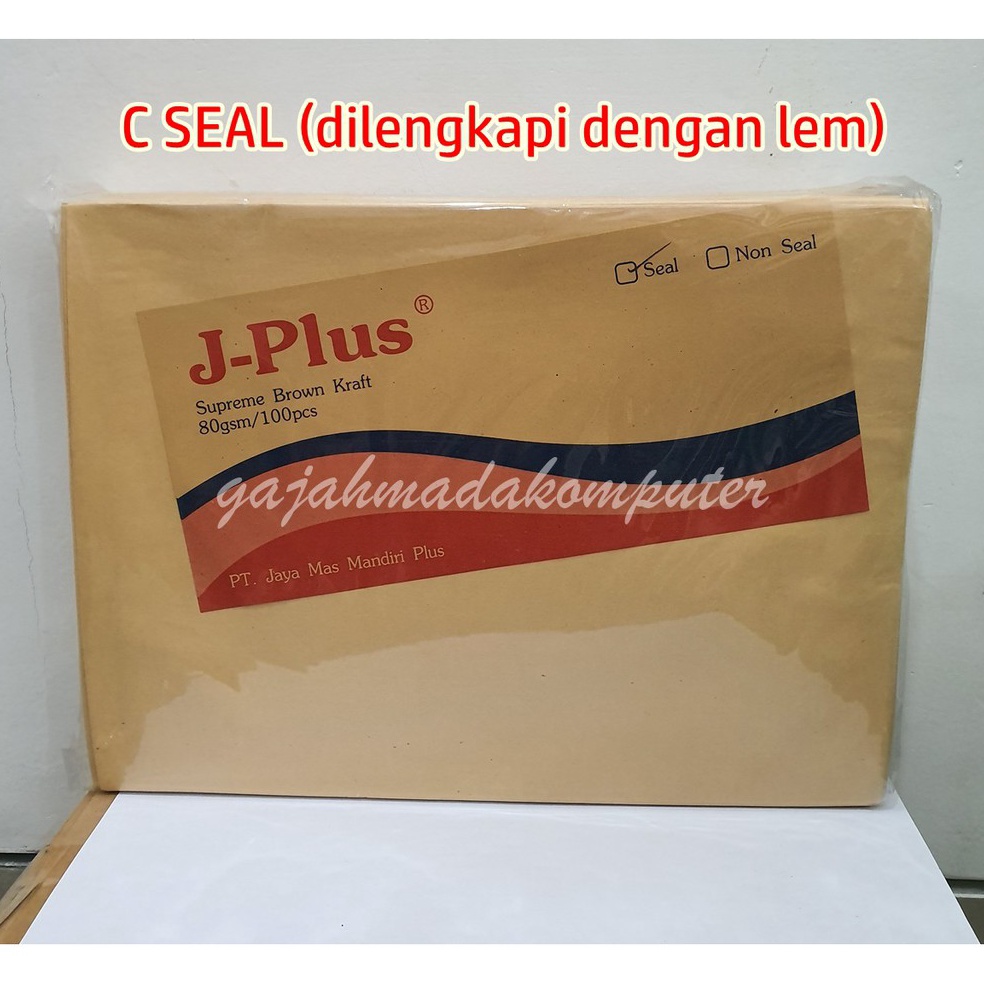 

Amplop Kertas Coklat Samson C SEAL ada perekat Lem merk J Plus JPlus uk A4 isi 1pcs p A6M8