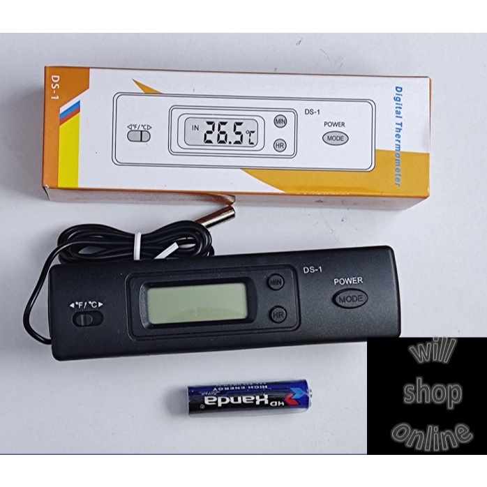 TERMOMETER DIGITAL THERMOMETER SUHU RUANGAN AC MOBIL KULKAS DS-1