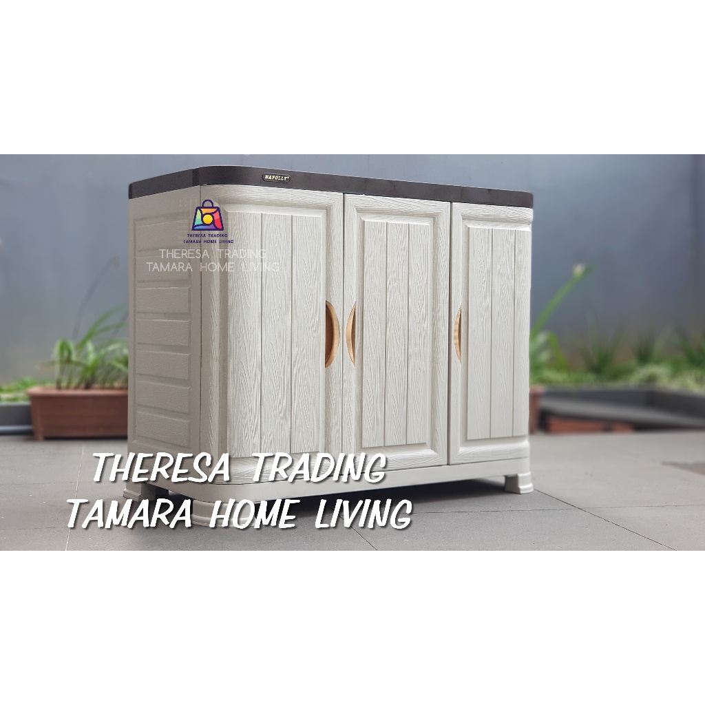 LEMARI PLASTIK MEJA TV RAK TV LED NAPOLLY 353 FURNITURE 3 PINTU