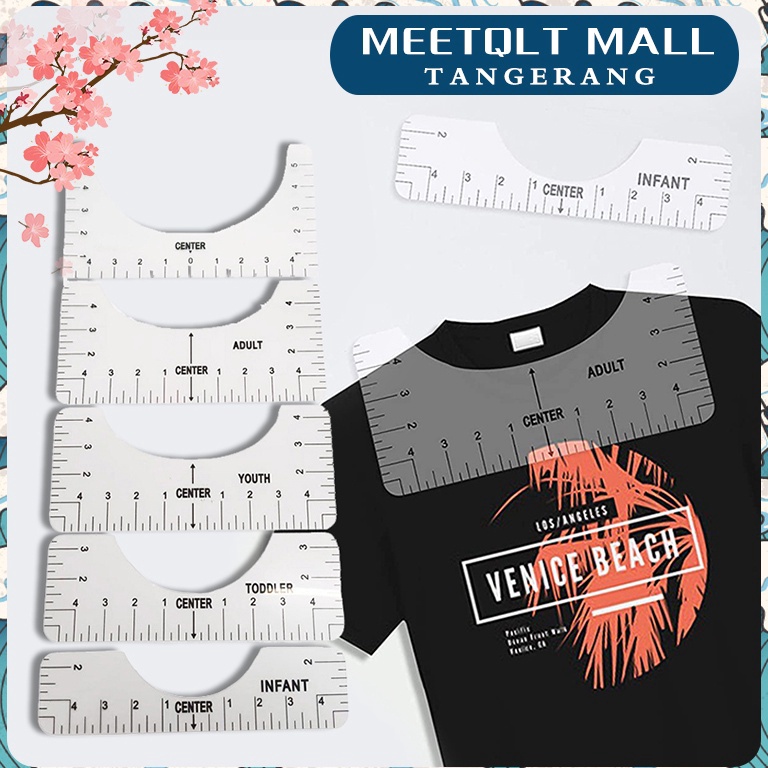 

5pcs Penggaris Pengukur Transparent TShirt Ruler Alat Pengukur Desain Pusat Model Round Neck v K7Z5