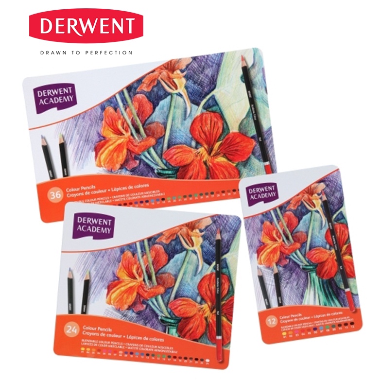 

Derwent Academy Coloring Pencil Color Set Metal Tin s J4Y6