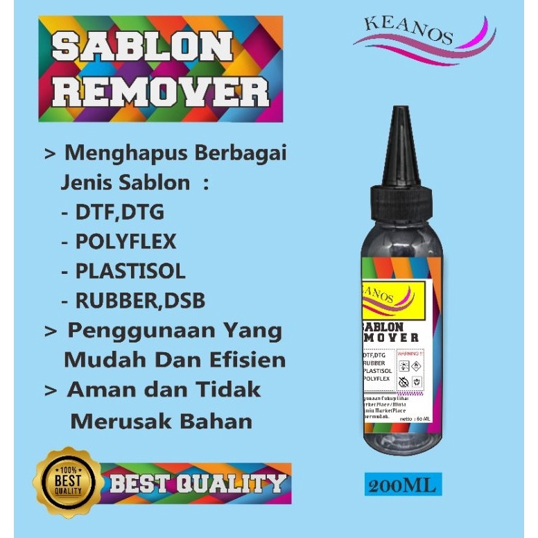 

2ml PENGHAPUS SABLON DTF PENGHAPUS SABLON PLASTISOL PENGHAPUS SABLON RUBBER PENGHAPUS SABLON DTG PENGHAPUS SABLON POLYFLEX PEMBERSIH SEGALA JENIS SABLON DAN BEKAS SABLON a R8F7