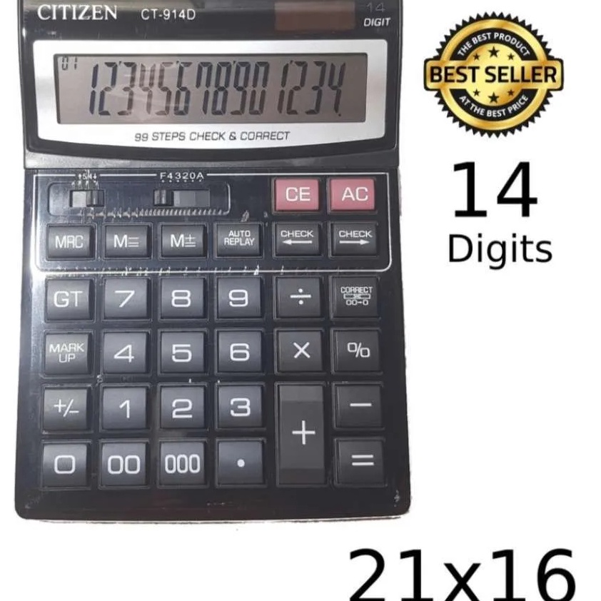 

Kalkulator CITIZEN 14 Digit CT914D Ukuran Besar g U8P2