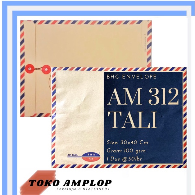 

Amplop Coklat AIRMAIL KANCING TALI 312 BHG 1 Gram v N2G4