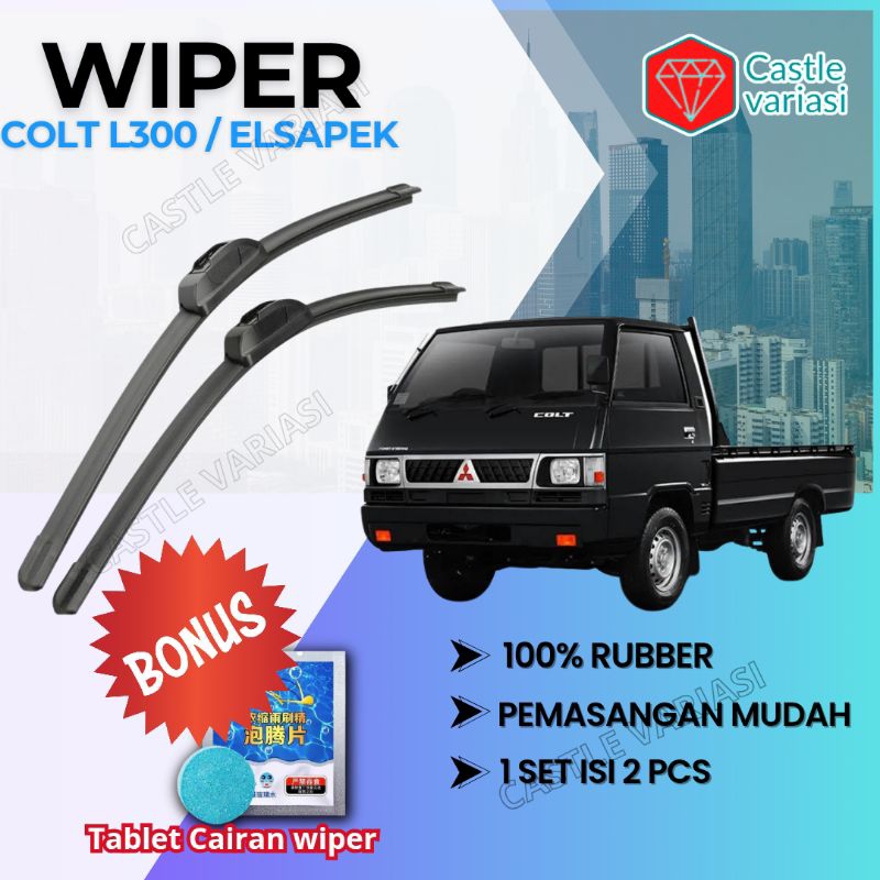 wiper elsapek L300 mobil pickup Frameless frameles model pisang wiper sikat mobil l300 kaca mobil