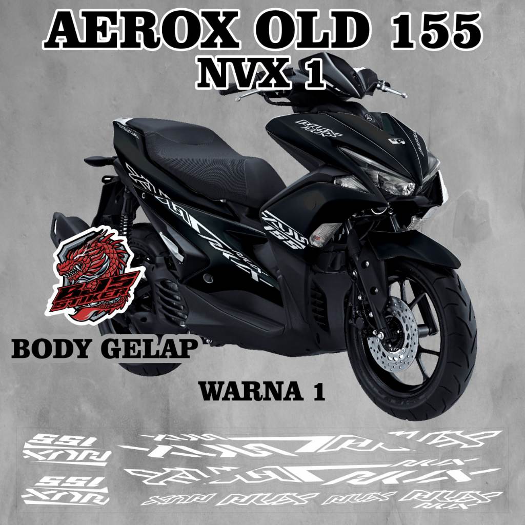 stiker striping aerox old aerox nvx 1 dasar gelap - stiker decal aerox old aerox nvx 1 dasar gelap t