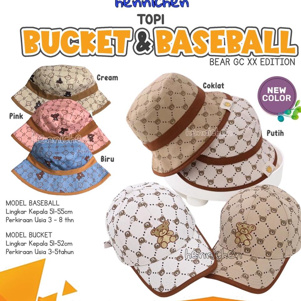 KODE Q37G BANYAK MOTIF BUCKET TOPI BASEBALL BEAR GC XX  ROCKET  BUNGA  DINO  SPIDER TOPI ANAK 13 TAH