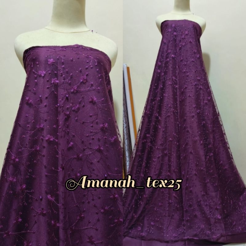 Tile Akar Mutiara / Tule Mutiara / Tile Akar / Bahan Kebaya Cocok untuk Gamis, Tunik, Kebaya dll