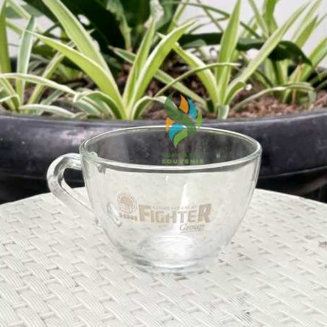 Souvenir Mug Tea Gagang Kaca Aesthetic Gelas Kopi Cangkir Sablon