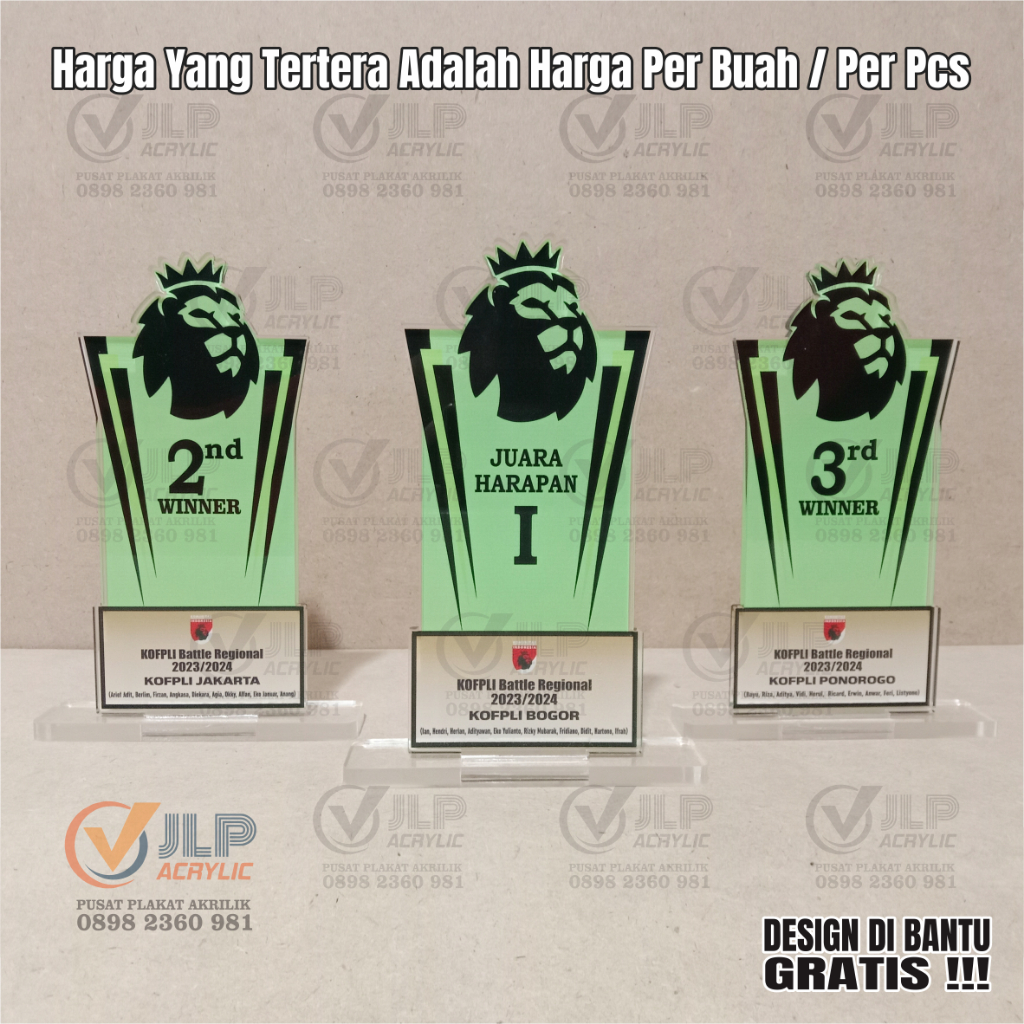 Piala FPL, Tropi FPL, Tropy FPL, Trophy FPL, Plakat FPL, Vandel FPL, Penghargaan FPL, Pialatropi FPL