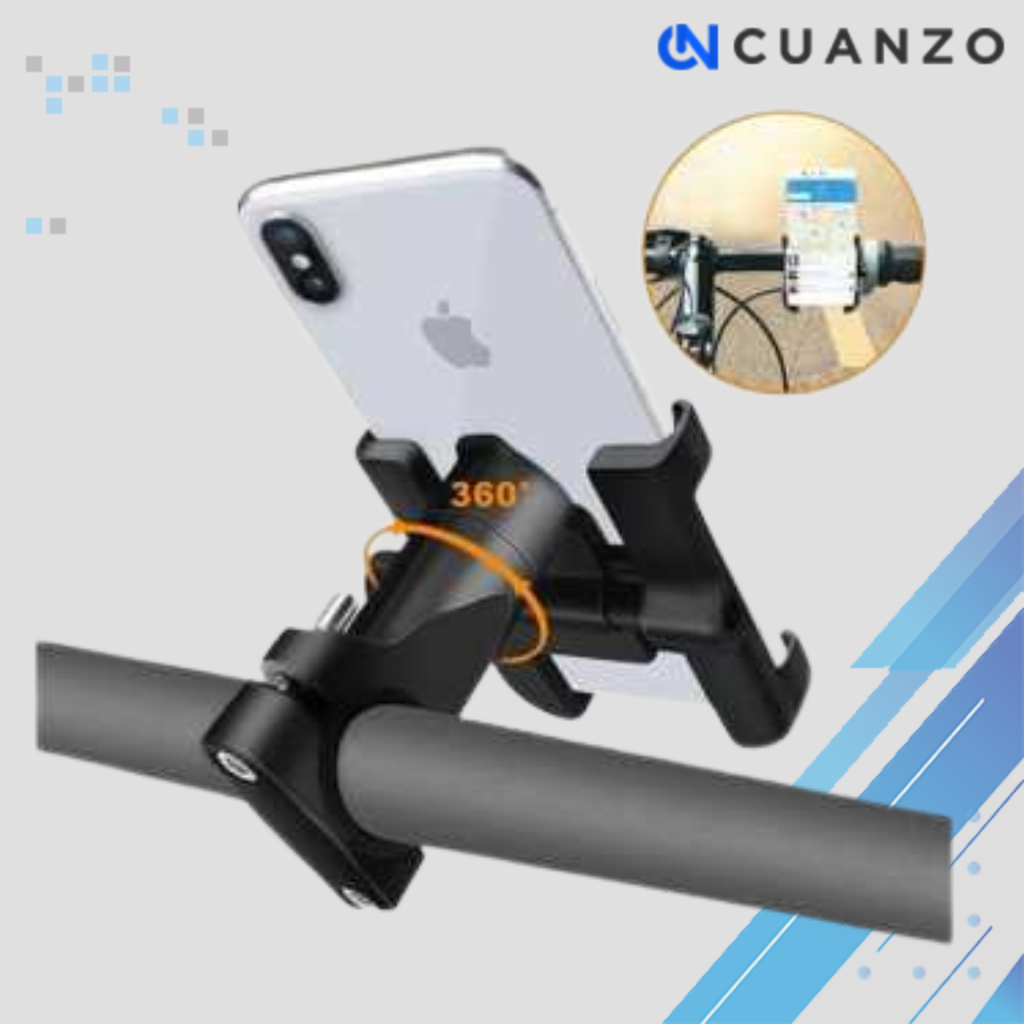 Holder Handlebar Sepeda Smartphone Full Metal Body /  Holder Dudukan Pengangan Penyangga Hp Motor Fu