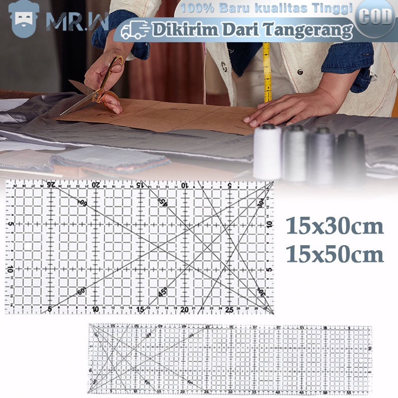 

Penggaris Jahit Quilting Ruler 15cm X 5cm Penggaris Pola Akrilik Tebal Desain Patchwork Ruler Untuk Alat Jahit w W8T8