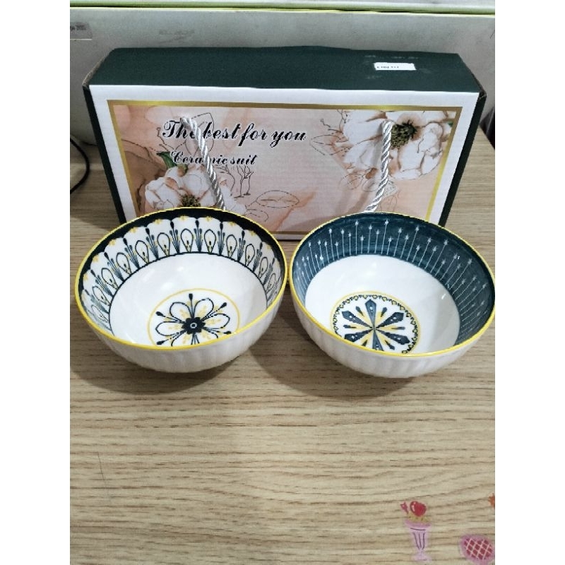 GROSIR MANGKOK KERAMIK SET 2 GROSIR ISI 5 BOX SET 2 MANGKOK HAMPERS WEDDING MANGKOK SOUVENIR