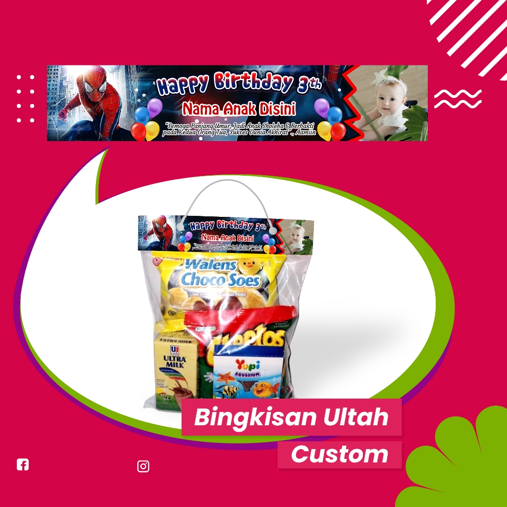 

CUSTOM LABEL SNACK ULTAH / TAS ULTAH CUSTOM / FREE PLASTIK & TALI / FREE DESAIN.