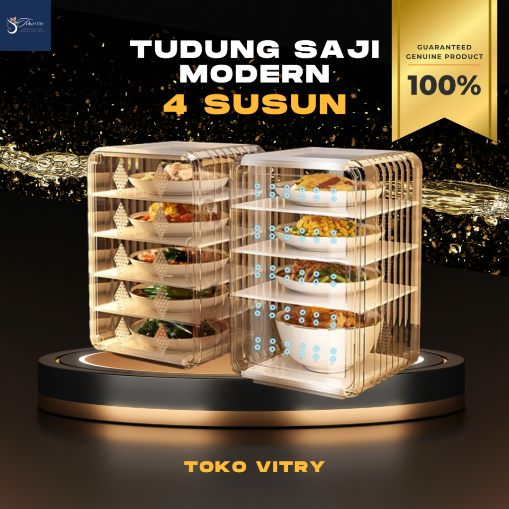 Tudung Saji Estetik dan Modern Pilihan Tudung Saji Susun 4 Tingkat untuk Menjaga Makanan Anda Tetap 