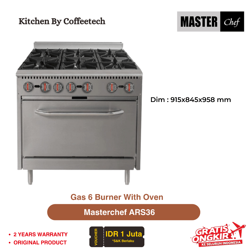 Masterchef Gas 6 Burner with oven / Gas Kompor 6 Burner