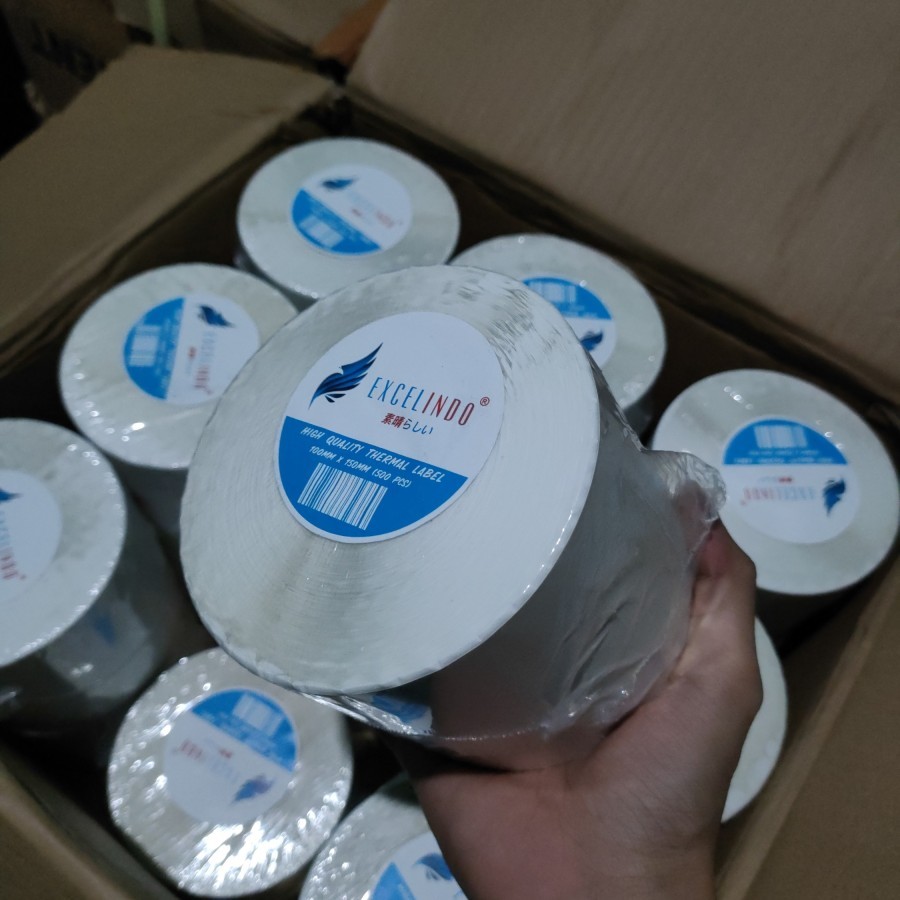 

```````] Kertas Sticker Label Barcode Direct Thermal 100 x 150mm A6 4x6" 500 Lembar Roll Lipat Print Resi