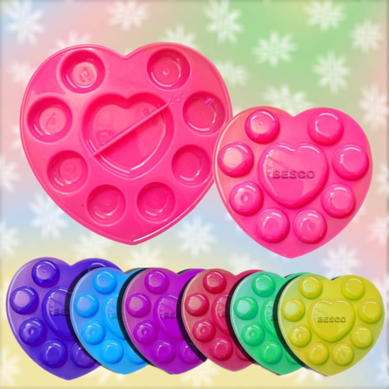 

12 Pcs Palet Lukis Cat Air Motif Love/Hati/Wadah Cat Air/Palet Lukis Cat Air