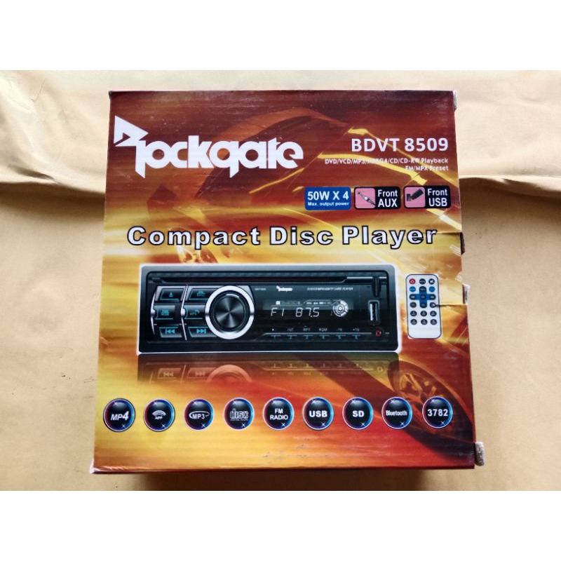 Single DVD Rockgate BDVT 8509 Tape Mobil Bluetooth