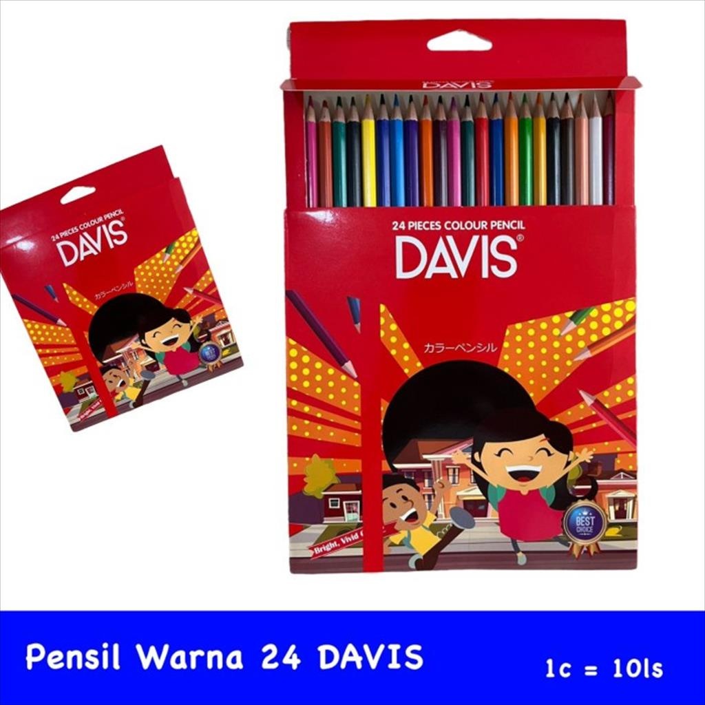 

COD Shu Roman Pensil Warna Davis 24 Warna Panjang
