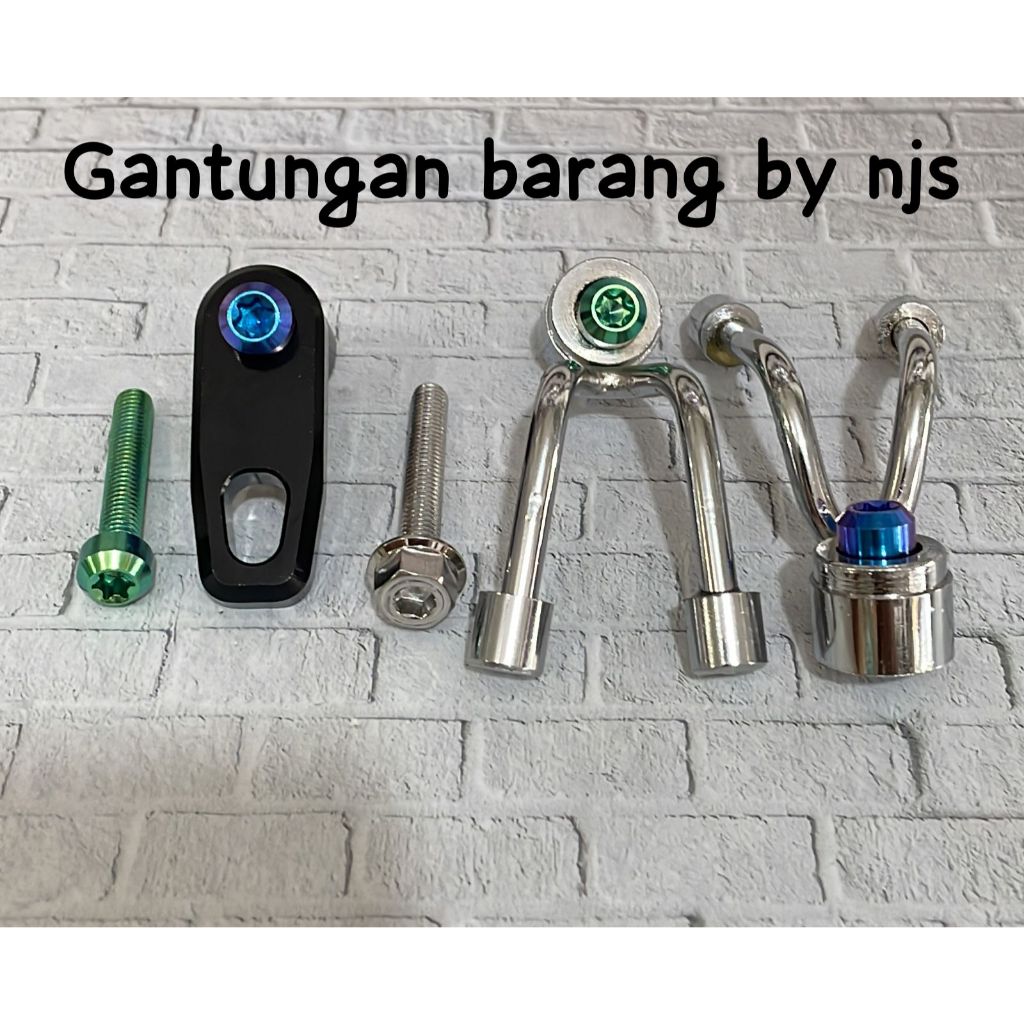 gantungan barang motor chrome silver universal gantungan barang cnc black series njshop tebal cantol